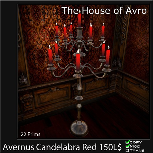 Avernus Candelabra Red - Gothic