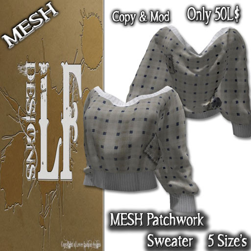 *LF Designs* MESH PatchWork Sweater Beige ONLY 10L$
