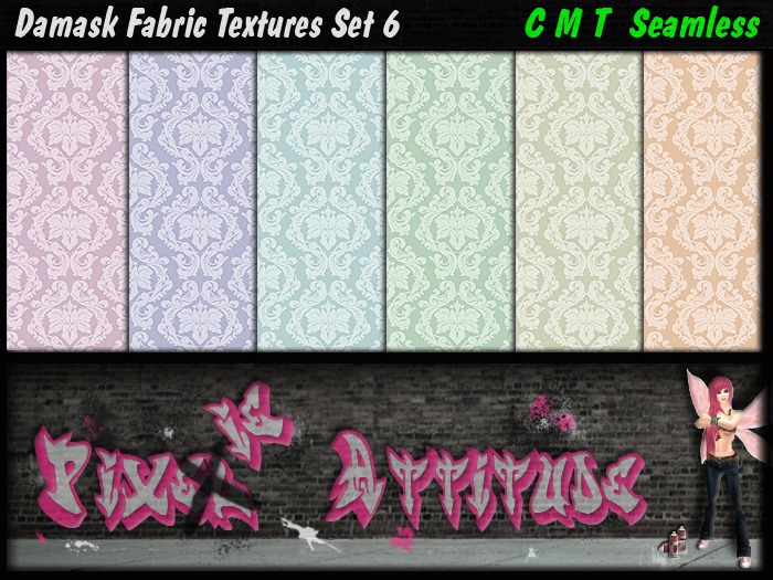 Damask Fabric Textures Set 6