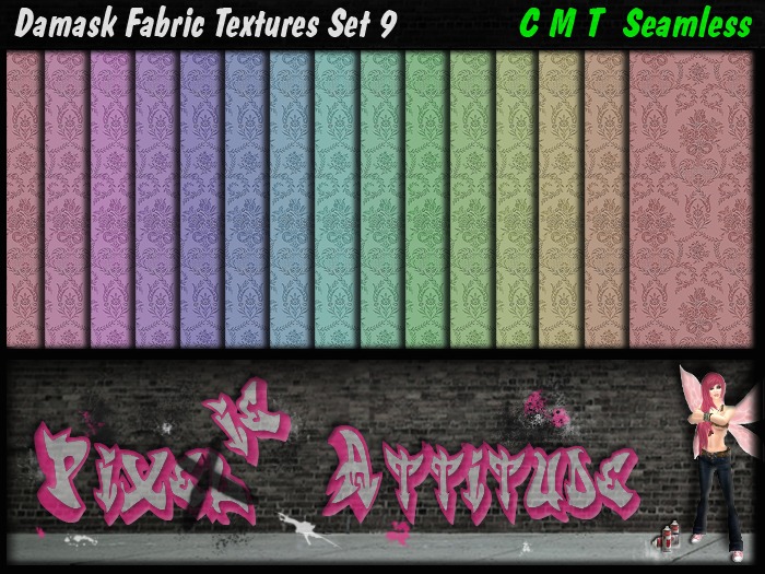 Damask Fabric Textures Set 9