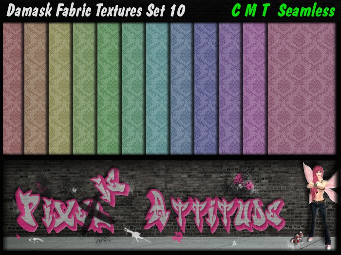 Damask Fabric Textures Set 10