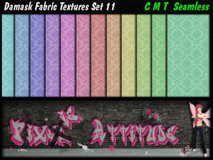 Damask Fabric Textures Set 11