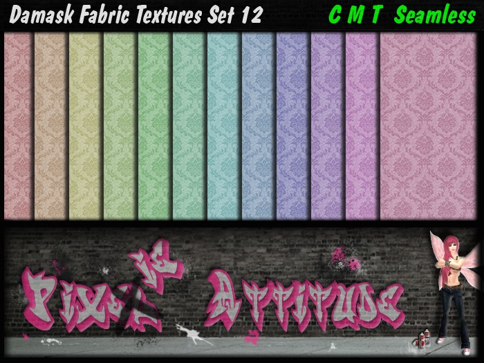 Damask Fabric Textures Set 12