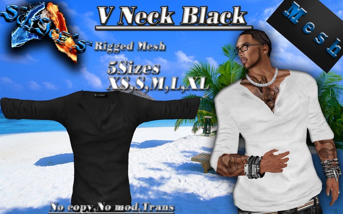 *SoL!ce's* V Neck Rigged Mesh Black
