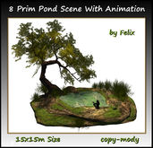 8 Prim Pond Scene With Animation 15x15m Size copy-mody
