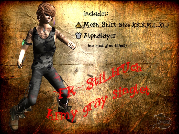 ~FR~ StiLbrUch - [Mesh] Army gray singlet