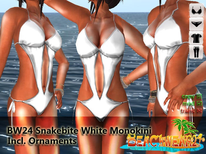 BW24 Snakebite White Monokini