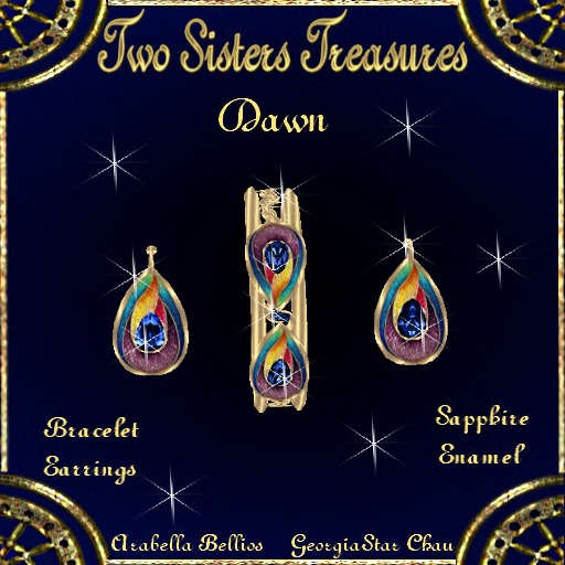 DAWN SAPPHIRE ENAMEL BRACELET & EARRINGS