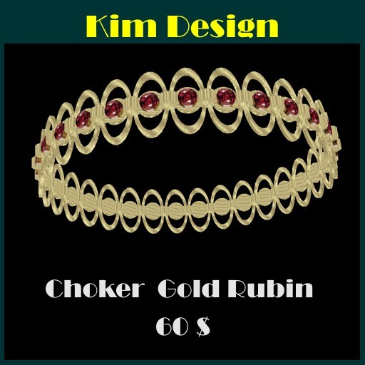 Kim Design - Choker  Gold Rubin