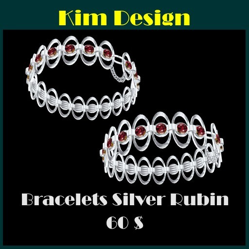 Kim Design - Bracelets Silver Rubin