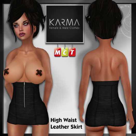 Karma - High Waist Leather Skirt