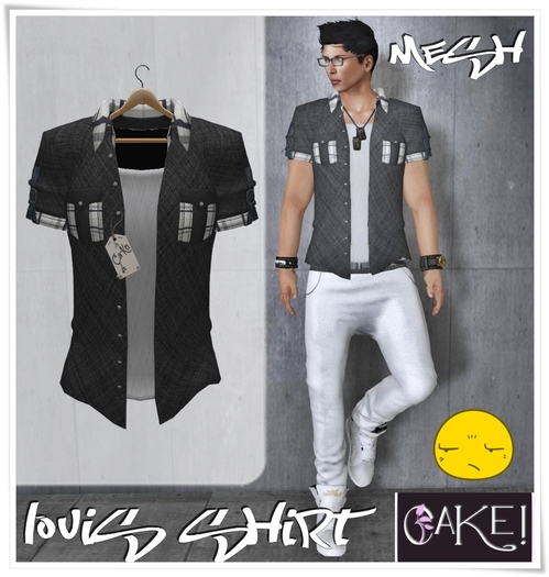 [[>CaKe!!<]] Louis shirt Mesh-Black