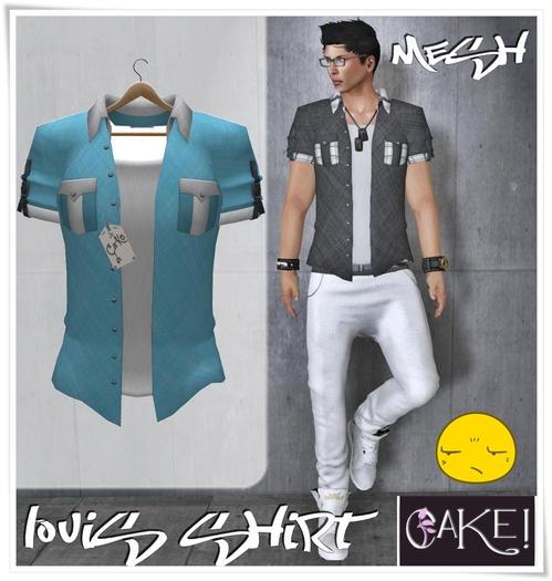 [[>CaKe!!<]] Louis shirt Mesh-Ocean