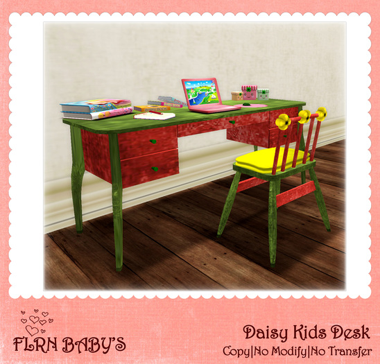 Second Life Marketplace - Daisy Kids Room Desk Set