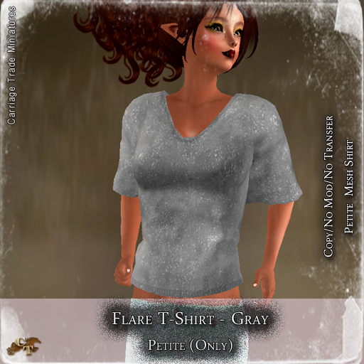 @CTM@ Flare Shirt (PETITE ONLY)   Gray