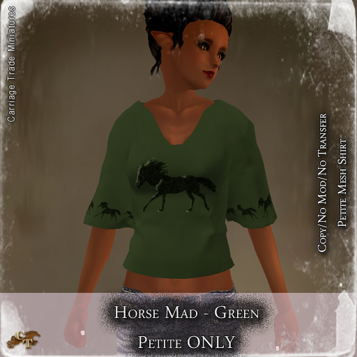 @CTM@ Horse Mad Shirt (PETITE ONLY) Green