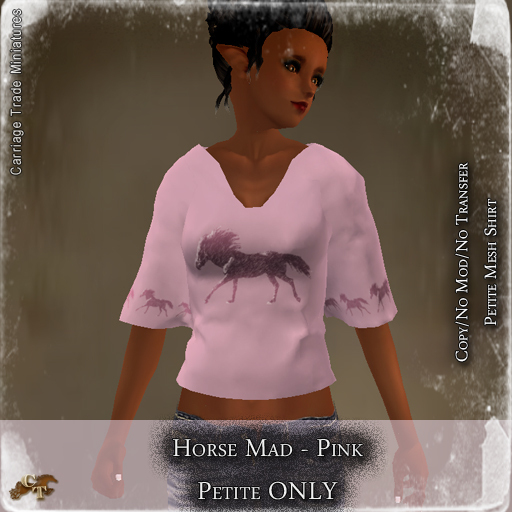@CTM@ Horse Mad Shirt (PETITE ONLY) Pink