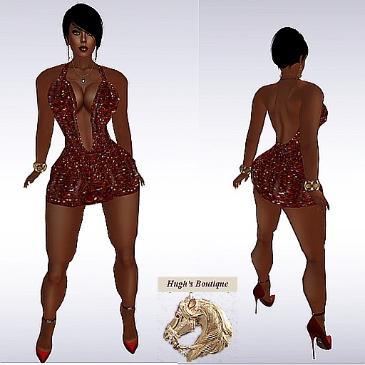 Sequin red mini-dress