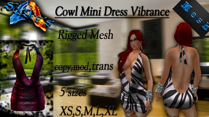 *SoL!ce's* Cowl Mini Dress Rigged Mesh Vibrance 