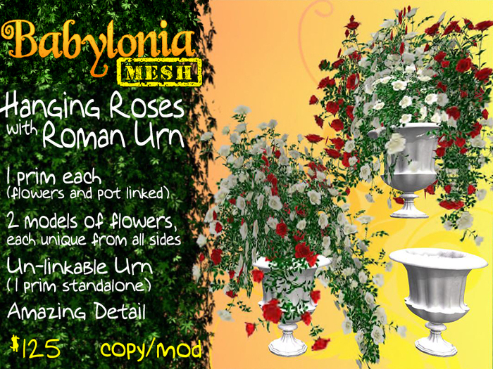 Babylonia: Hanging Roses with Roman Urn