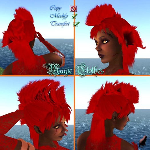Magic Clothes red punky hair