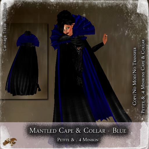 @CTM@ Mantled Cape & Collar (Petites Immortals & .4M)  Blue