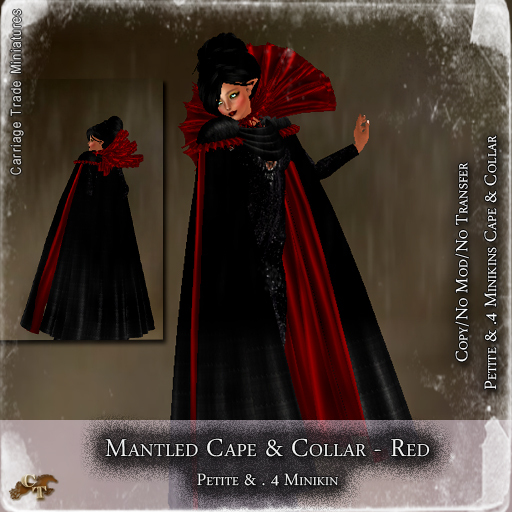 @CTM@ Mantled Cape & Collar (Petites Immortals & .4M)  Red