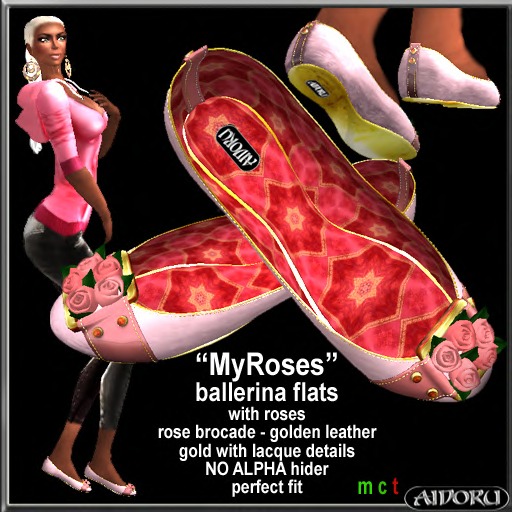 AIDORU my roses ballerin flat shoes with roses