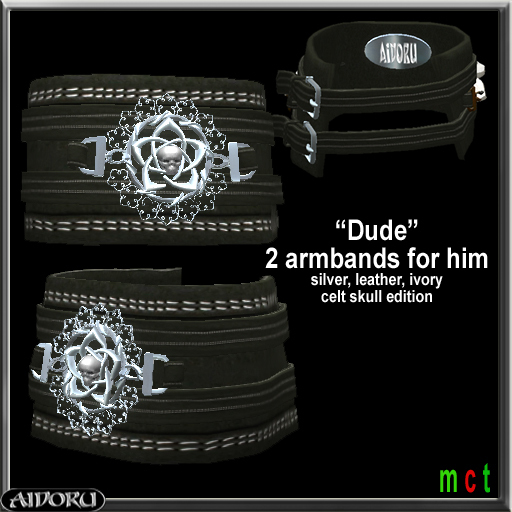 AIDORU Dude 2 armbands for him - celt skull edition