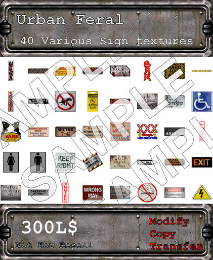 Urban Feral - 40 Various Sign Textures