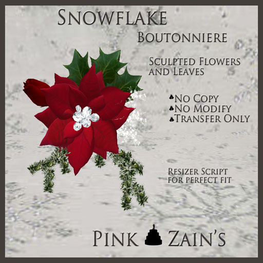 Snowflake Boutonniere - Red [Box]