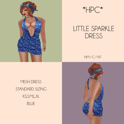*HPC* Little Sparkle Dress-Blue