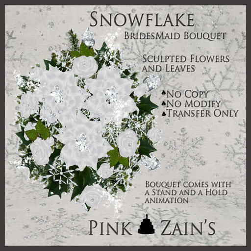 Snowflake Bridesmaid Bouquet - White [Box]