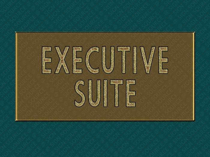 Executive Suite Plaque - Gold Foil on Bronze