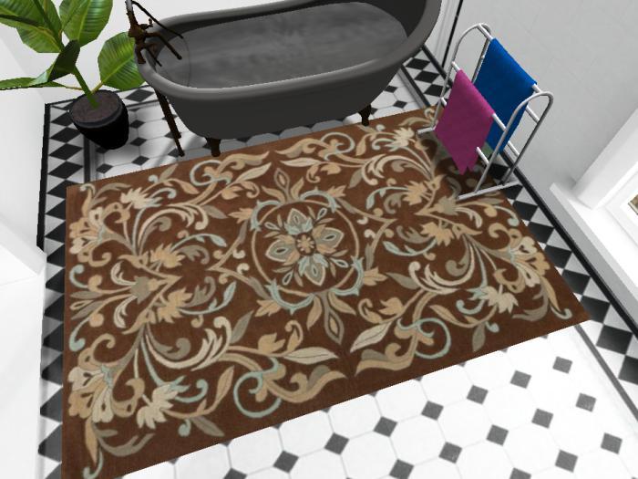 *Critters in the Attic* Blue and Brown Transitional Rug