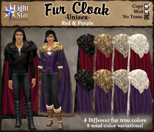*LightStar-FurCloak-Red&Purple