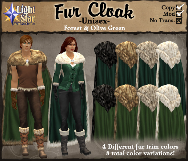 *LightStar-FurCloak-Forest&Olive