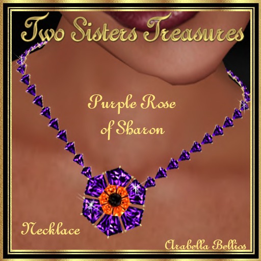PURPLE ROSE OF SHARON NECKLACE YG