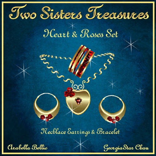 HEART & ROSES RUBY SET 14K YG