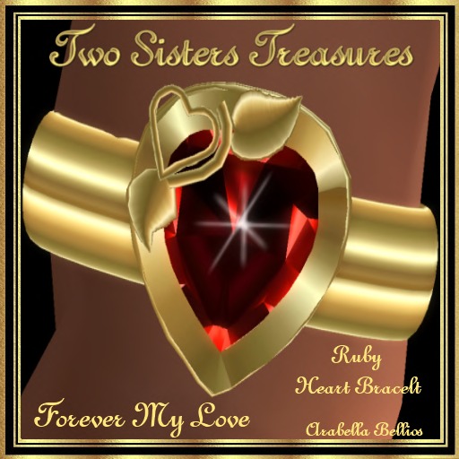 FOREVER MY LOVE RUBY HEART BRACELET 14k YG
