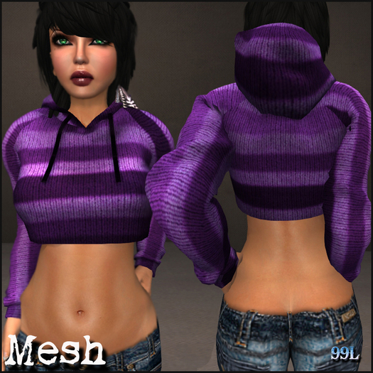 Souled Out Cropped Purple Stripe Sweater