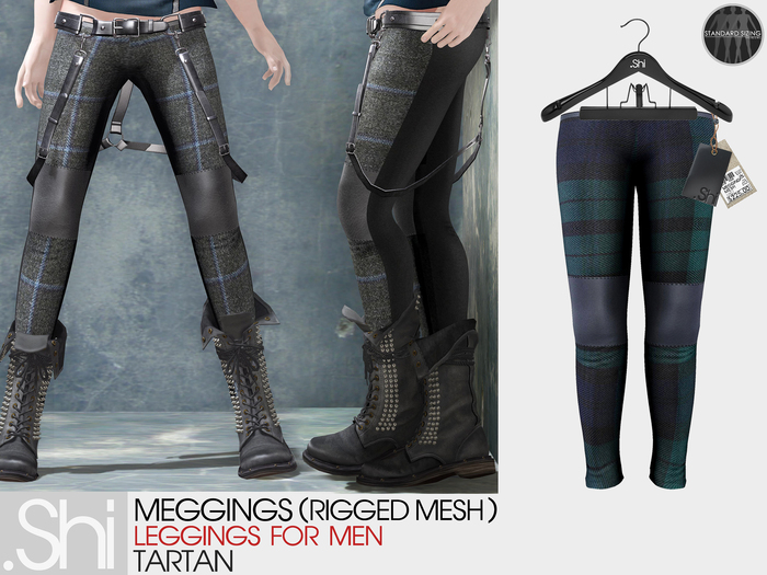 .Shi : Tartan Meggings [Homme] [Rigged Mesh] 