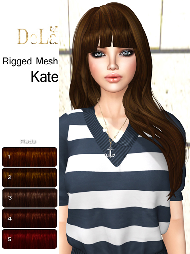 =DeLa*= Mesh Hair "Kate" Reds