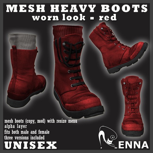 :ENNA: MESH BOOTS red 