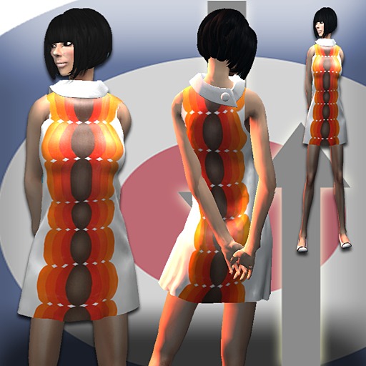 60's Retro Mesh Ovals Shift Dress by MSD 
