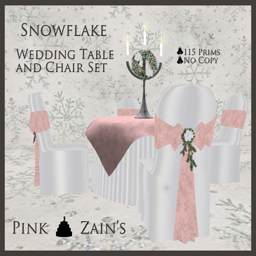 Snowflake Table and Chair Set - White-Pink [Box]