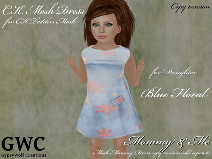 GWC CK Mesh Dress -Blue Floral 