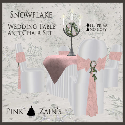 Snowflake Table and Chair Set - Pink-White [Box]