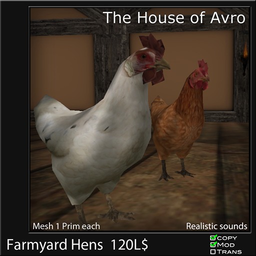 Farmyard Hens with sounds - Mesh