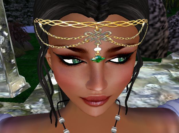 ~SE~Circlet-Golden Emerald Chains (just wear)
